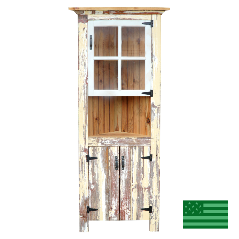 Aura Corner Hutch - Reclaimed Barnwood